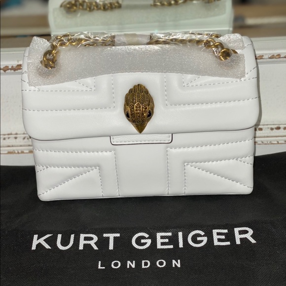 Kurt Geiger London Kensington White Union Jack Leather Crossbody Bag - Picture 1 of 9